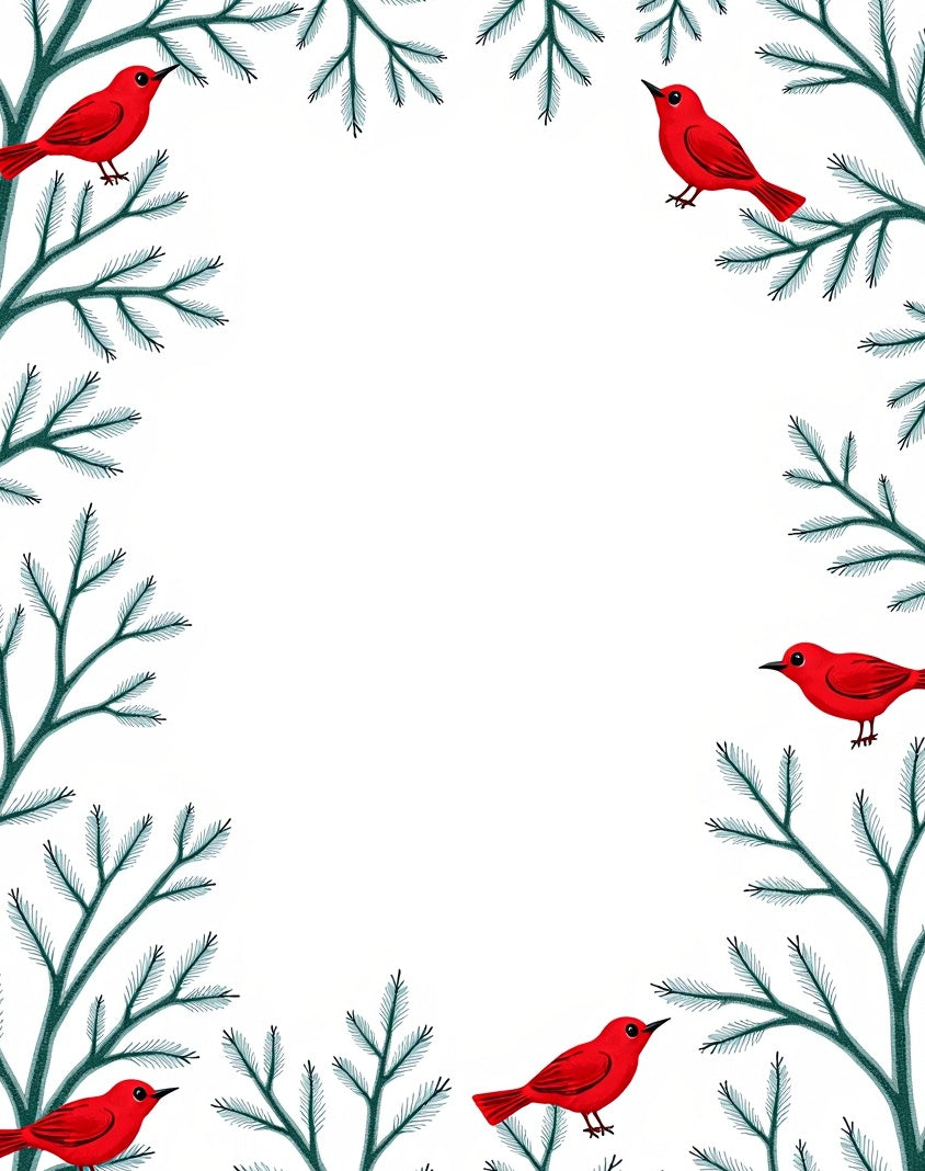 Red Cardinals On Spruce Branches Rug