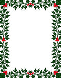 Vibrant Red Holly Christmas Border Rug