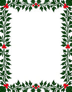 Vibrant Red Holly Christmas Border Rug