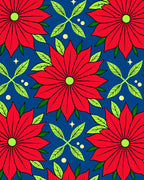 Crimson Floral Poinsettia Garden Rug