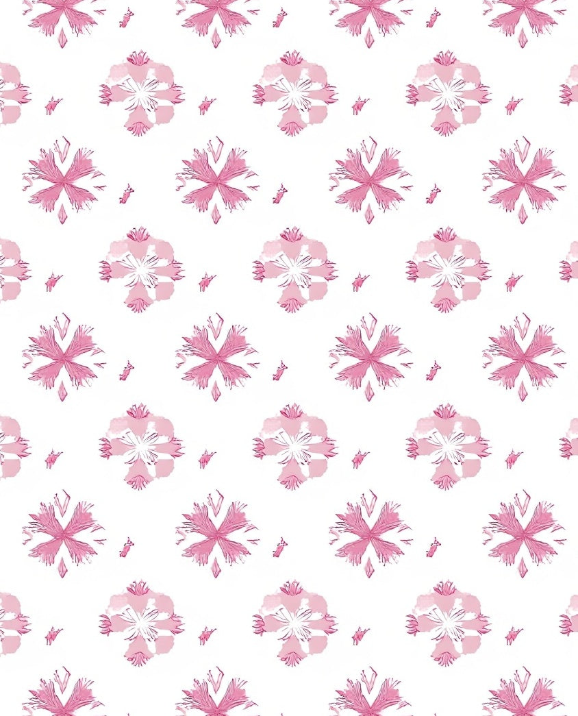 Soft Pink Floral Medallion Arrangement Rug