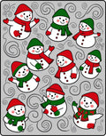 Merry Snowman Garland Whimsical Snowmen Rug
