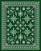 Elegant Green Snowflake Mandala Harmony Rug