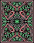 Crimson Green Foliage Medallion Rug