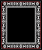 White Black Red Tribal Border Rug
