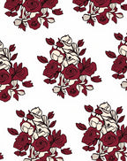Deep Burgundy Rose Blossom Arrangement Rug