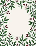 Dark Green Leafy Floral Arrangement Rug