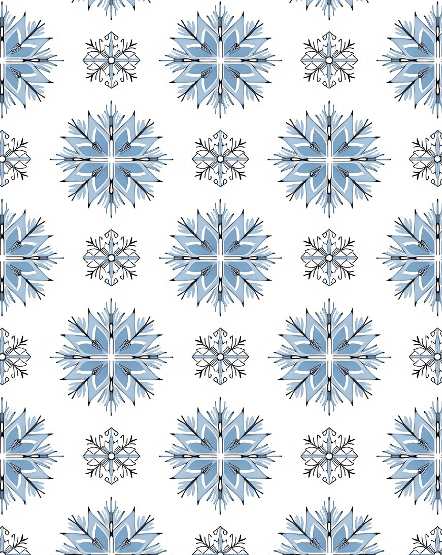 Blue Snowflake Imprints Rug