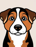 Tri-color Dog Portrait Rug