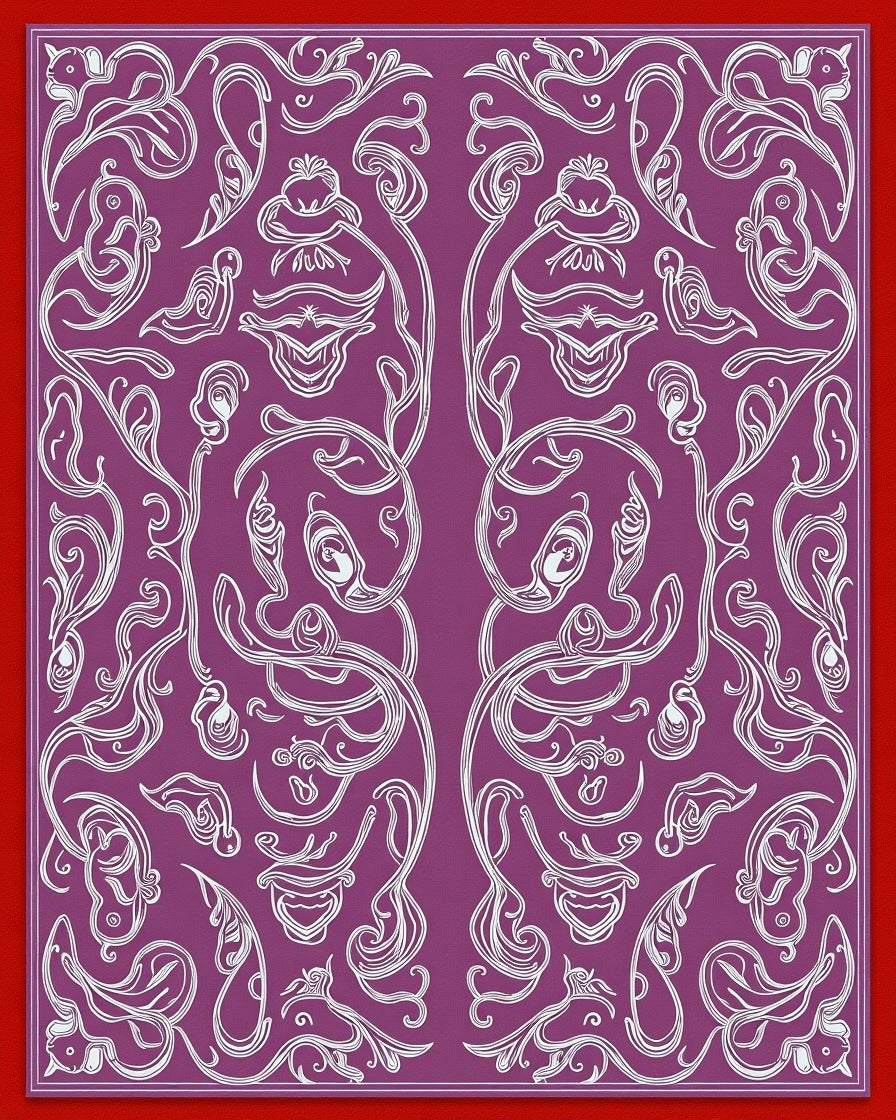 Art Nouveau Violet Whimsical Swirls Rug