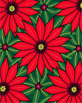 Bold Red Poinsettia Floral Arrangement Rug