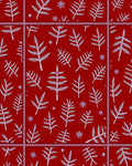 Crimson White Foliage Snowflakes Rug