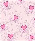 Pink Heart Floral Outline Rug