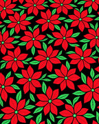 Bold Red Floral Foliage Rug