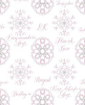 Delicate Pink Mandala Floral Inscriptions Rug