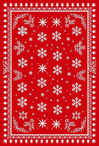 Crimson Snowflakes Winter Wonder Rug