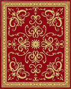 Regal Red Golden Acanthus Scroll Rug