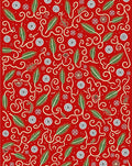 Crimson Greenery Swirl Round Accents Rug