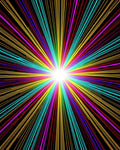Vibrant Rainbow Burst Sunray Rug