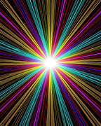 Vibrant Rainbow Burst Sunray Rug
