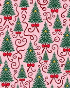 Whimsical Evergreen Bow Swirls Rug