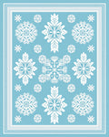 White Snowflake Winter Wonderland Rug