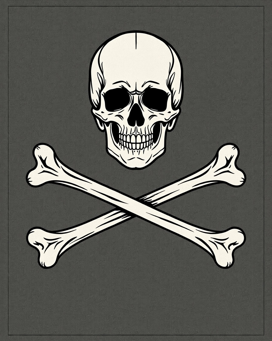Classic Skull Bone Jolly Roger Rug
