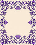 Art Nouveau Purple Floral Swirl Frame Rug