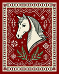 Crimson Horse Snowflake Garland Rug