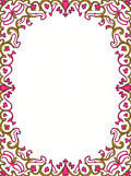 Golden Pink Heart Vine Flourish Frame Rug