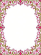 Golden Pink Heart Vine Flourish Frame Rug