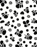 Black And White Abstract Life Forms Rug
