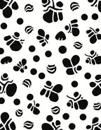 Black And White Abstract Life Forms Rug
