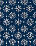 Navy Blue Snowflake Winter Wonderland Rug