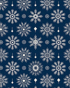 Navy Blue Snowflake Winter Wonderland Rug