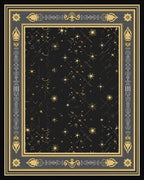 Black Golden Starry Night Celestial Rug