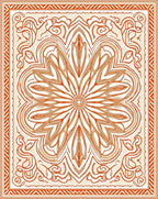 Orange Golden Bloom Mandala Rug