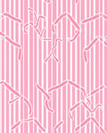 Pink and White Striped Ribbon Overlay Rug