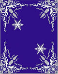 Azure Snowflake Floral Frame Rug