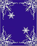 Azure Snowflake Floral Frame Rug