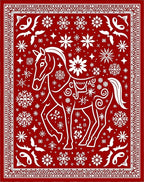 Crimson Horse Snowflake Medallion Rug