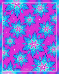 Vibrant Blue Pink Starburst Rug