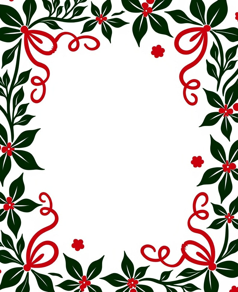 Festive Red Holly Leaf Swirl Rug