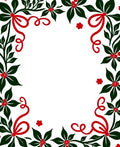 Festive Red Holly Leaf Swirl Rug