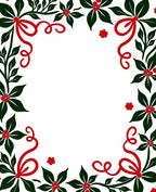 Festive Red Holly Leaf Swirl Rug