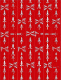 Bright Red Pine Tree Garland Rug