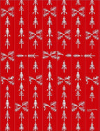 Bright Red Pine Tree Garland Rug