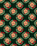 Festive Orange And Green Berry Wreath Rug