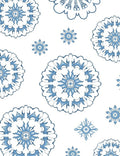 White Blue Mandala Blooming Medallion Rug