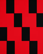 Bold Red Black Checkered Square Rug